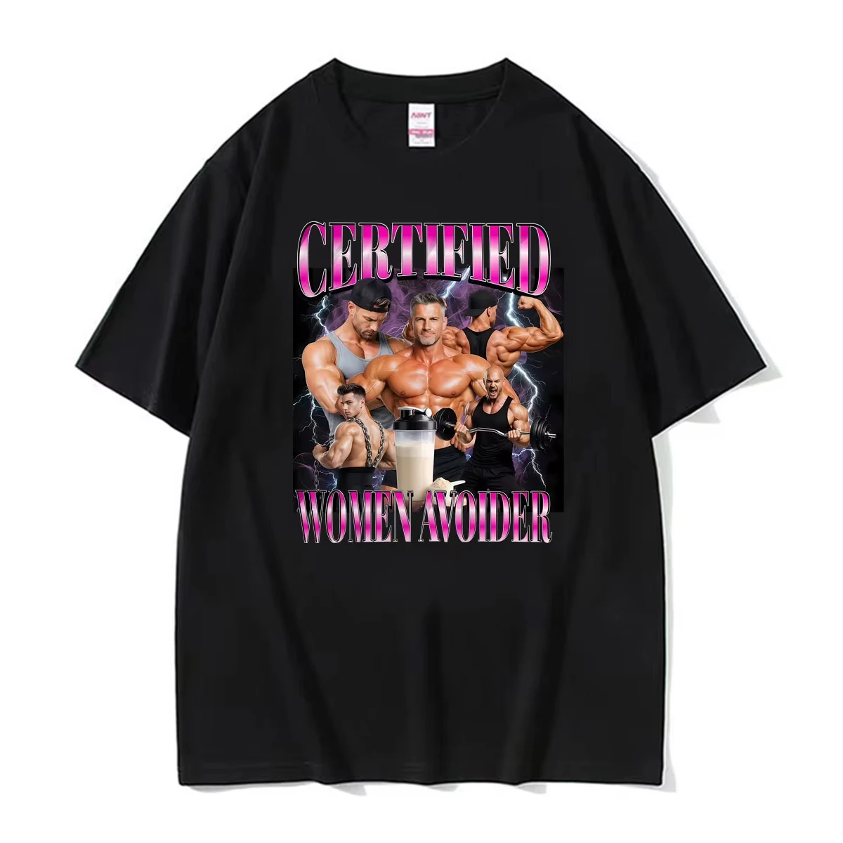 Certified Women Avoider Gym Rat Meme Merch T-shirt High Street Fashion Punk T Shirt 100% Cotton Comfort Oversized Loose T Shirts