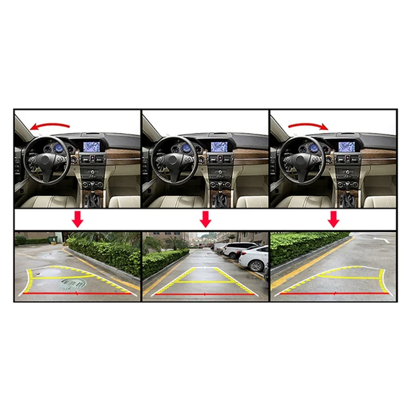 Car Rear View Reverse Camera Dynamic Parking Camera with Trajectory Parking Line for Toyota Land Cruiser Prado