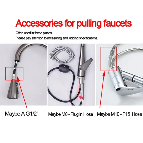 Imagen 2 del producto Manguera de conexión de entrada especial para grifo extraíble de cocina/baño M15/M8/M10/tubo adaptador de extensión enchufable