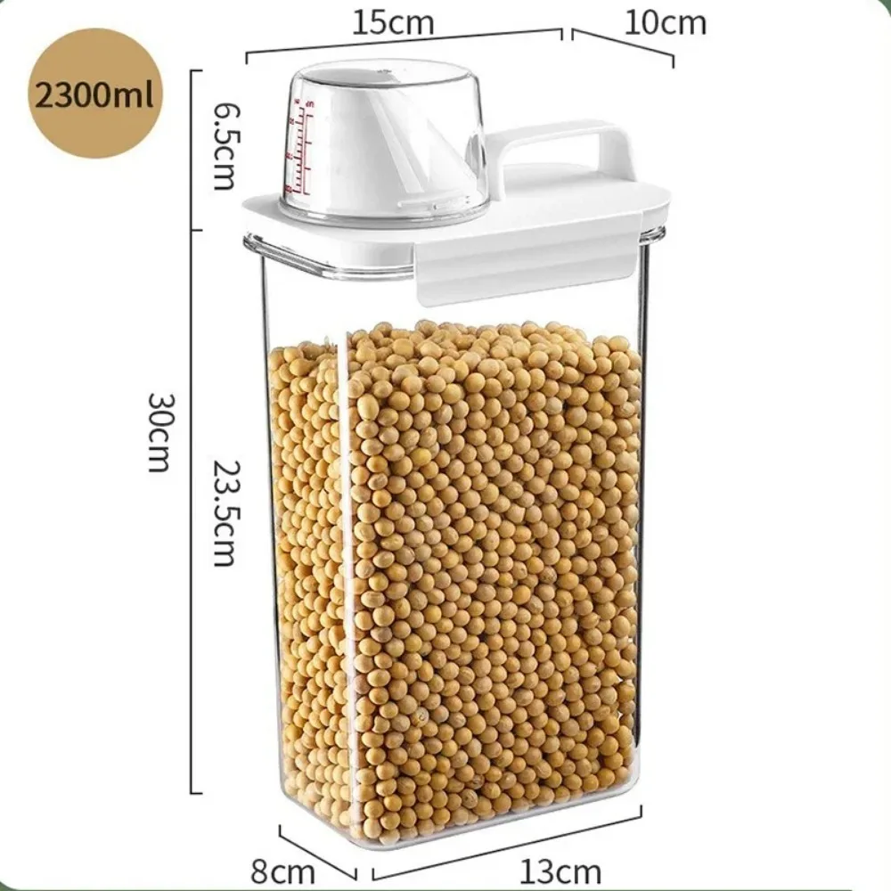 Grain Storage Tank Moisture-proof Airtight Laundry Detergent Powder Cereal Storage Container with Measuring Cup Kitchen Items