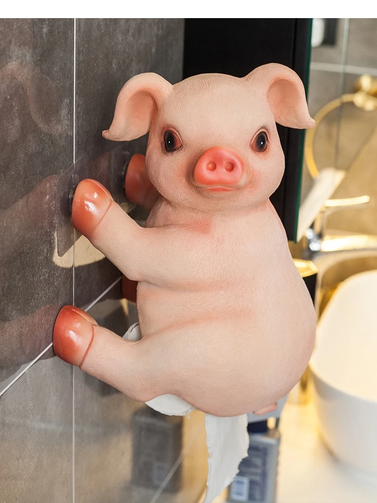 Resin Tissue Holder Animal Shape Roll Paper Toilet Storage Rack Home Napkin Bathroom Wall Mounted Shelf