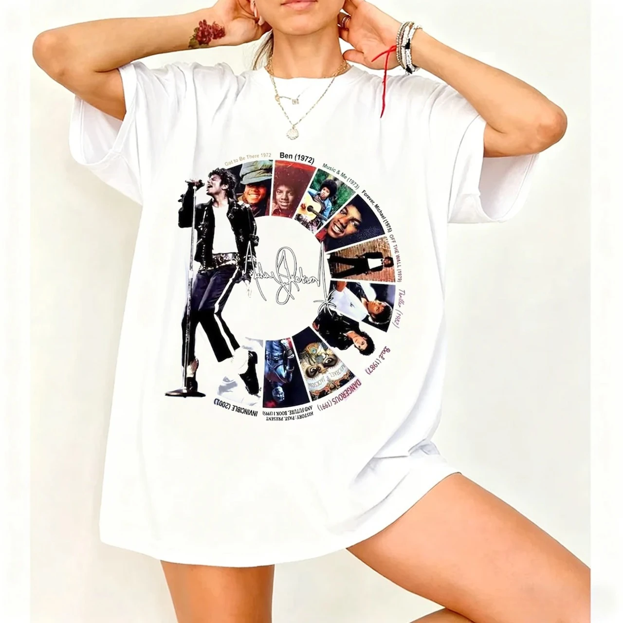 Michael Jackson Modern Redesign T-shirt Men and Women Summer Cotton Y2K Clothing Fashion Round Neck Short Sleeved Tee Fan Gifts
