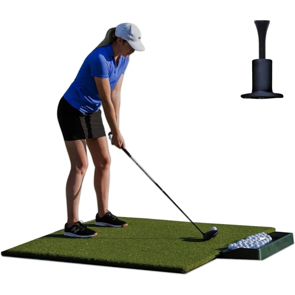 Original Country Club Elite 5x5 ft, Thick Outdoor & Indoor Turf Practice Mat with Real & Rubber Tee Compat