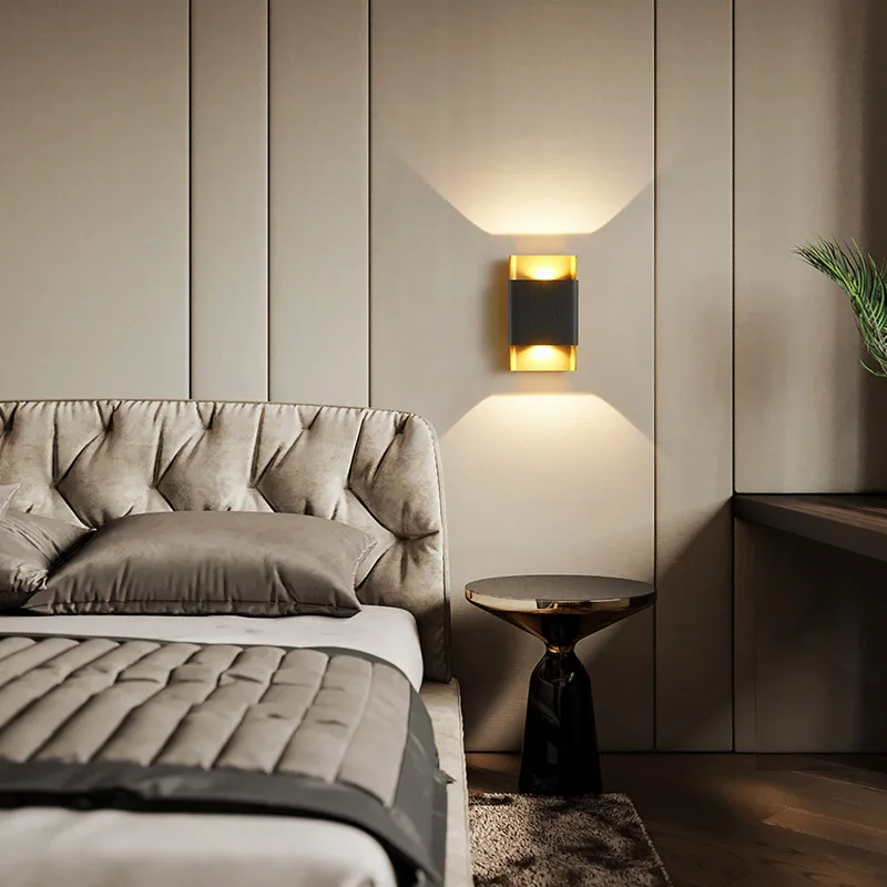 Postmodern Minimalist Wall Lamps Living Room Background Embellish LED Wall Sconces Bedroom Bedside Study Hallway Light Fittings