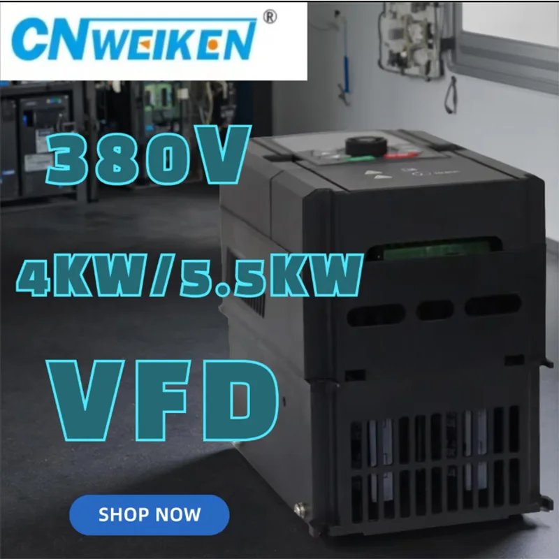 VFD 4KW 5HP 380V Three Phase Vector Control Inverter Variable Frequency Drive AC Motor Speed Controller 50/60Hz