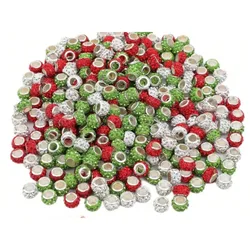 20/50 Pieces Christmas Large Hole Beads Kit Included European Beads And Pendants For Christmas DIY Bracelet Jewelry Making