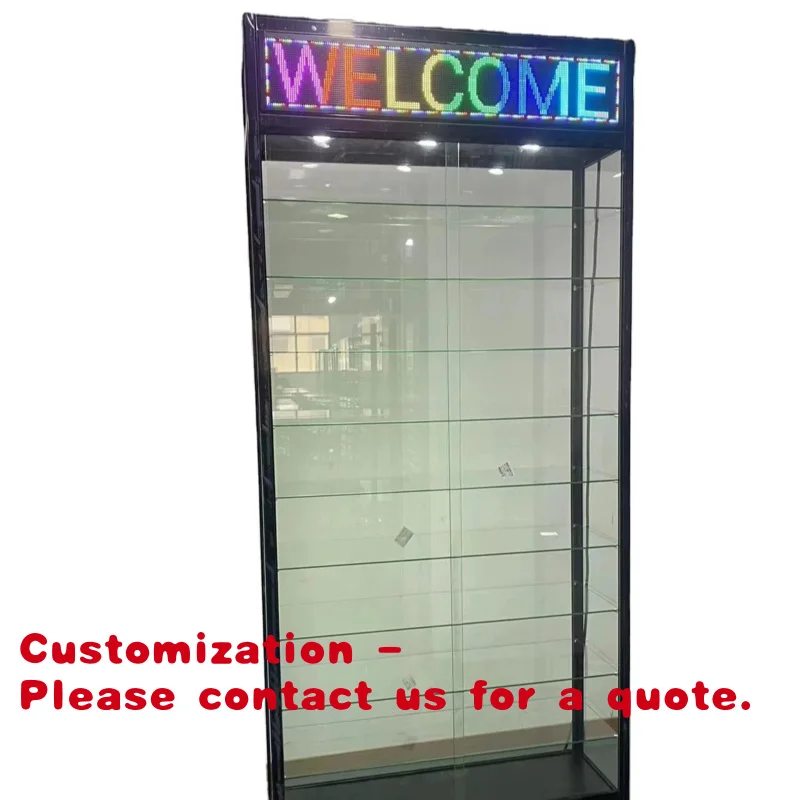 

Customize.KEWAY Custom Rolling Colorful Text Display Cabinet Full Visual Display Cabinet Retail Stores