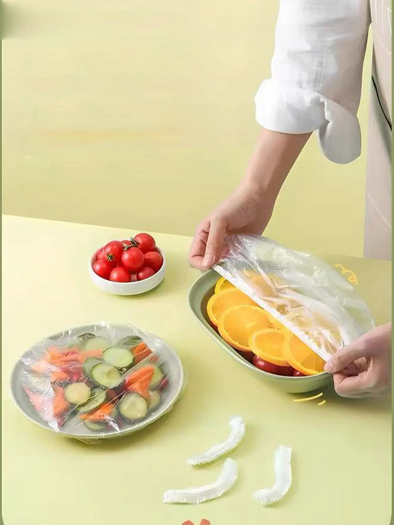 Disposable Food-Grade Plastic Wrap Covers for Dishes, Household Watermelon Preservation Bags, Elastic Bowl Covers, Refrigerator-Specific, 200 Pieces