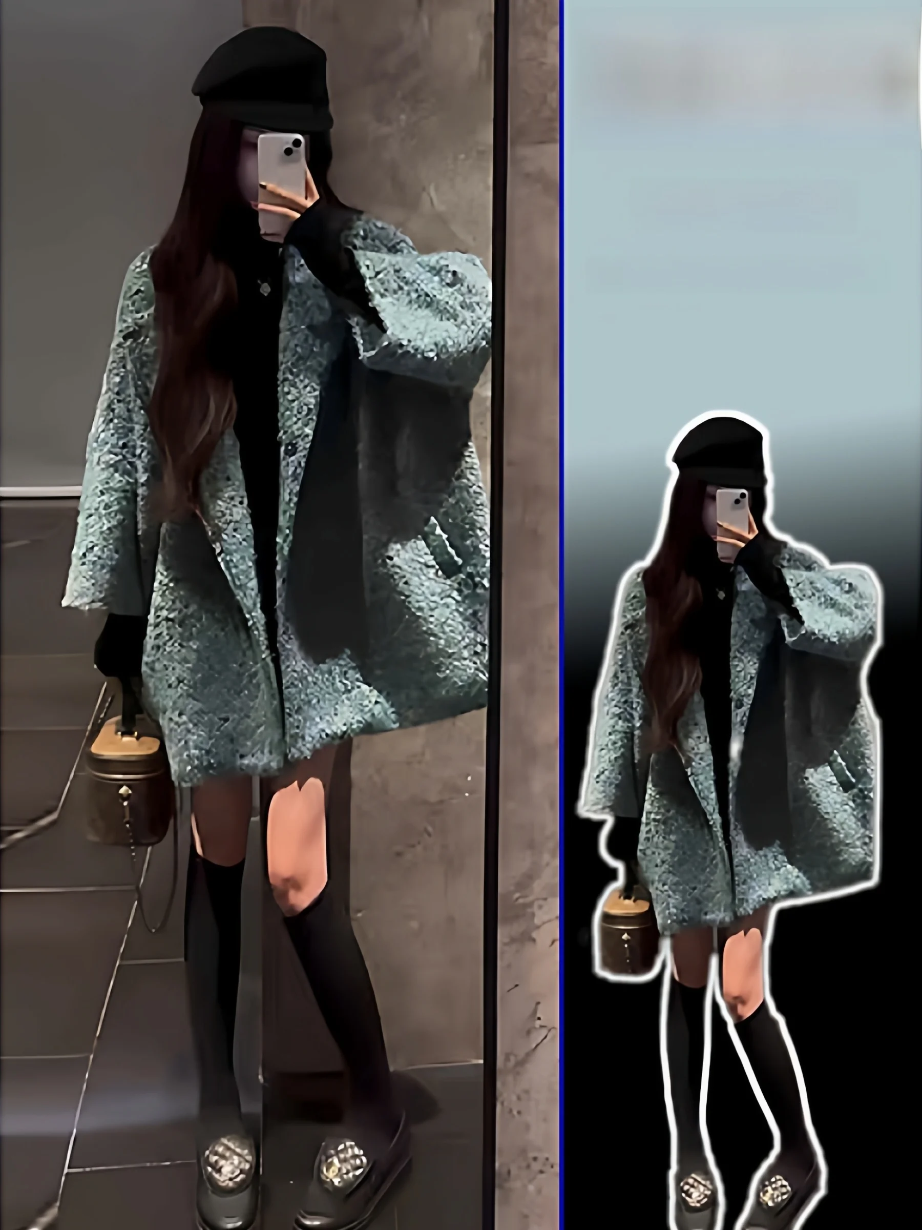 

Весенне-осеннее женское двустороннее шерстяное пальто больших размеров: элегантное, универсальное, в стиле Little Franche, верхняя одежда