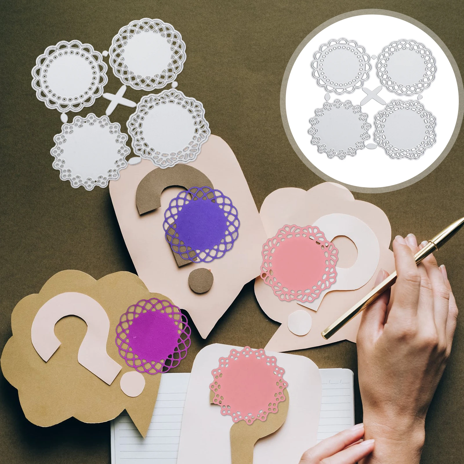 

4pcs Diy Cutting Dies Stencil Metal Craft Molds For Paper Scrapbooking Cards Making High-Quality Carbon Steel Durable Kids Gift