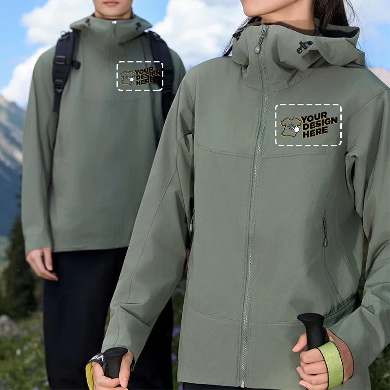 Men's Women's Thermal Fleece Lined Jacket, Graphene Heating Winter Waterproof Windproof Raincoat, Detachable Hood Hiking Ski Coa