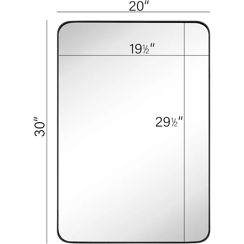 Specchio da bagno rettangolare rotondo in bronzo lucidato a olio Specchio cosmetico rettangolare da 30 x 20 pollici in bronzo scuro con struttura in metallo