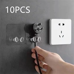 10PCS Hook Socket Holder Power Plug Hanger Gadgets Storage Kitchen Accessories Bathroom Organizers Self-Adhesive Wall Hanging