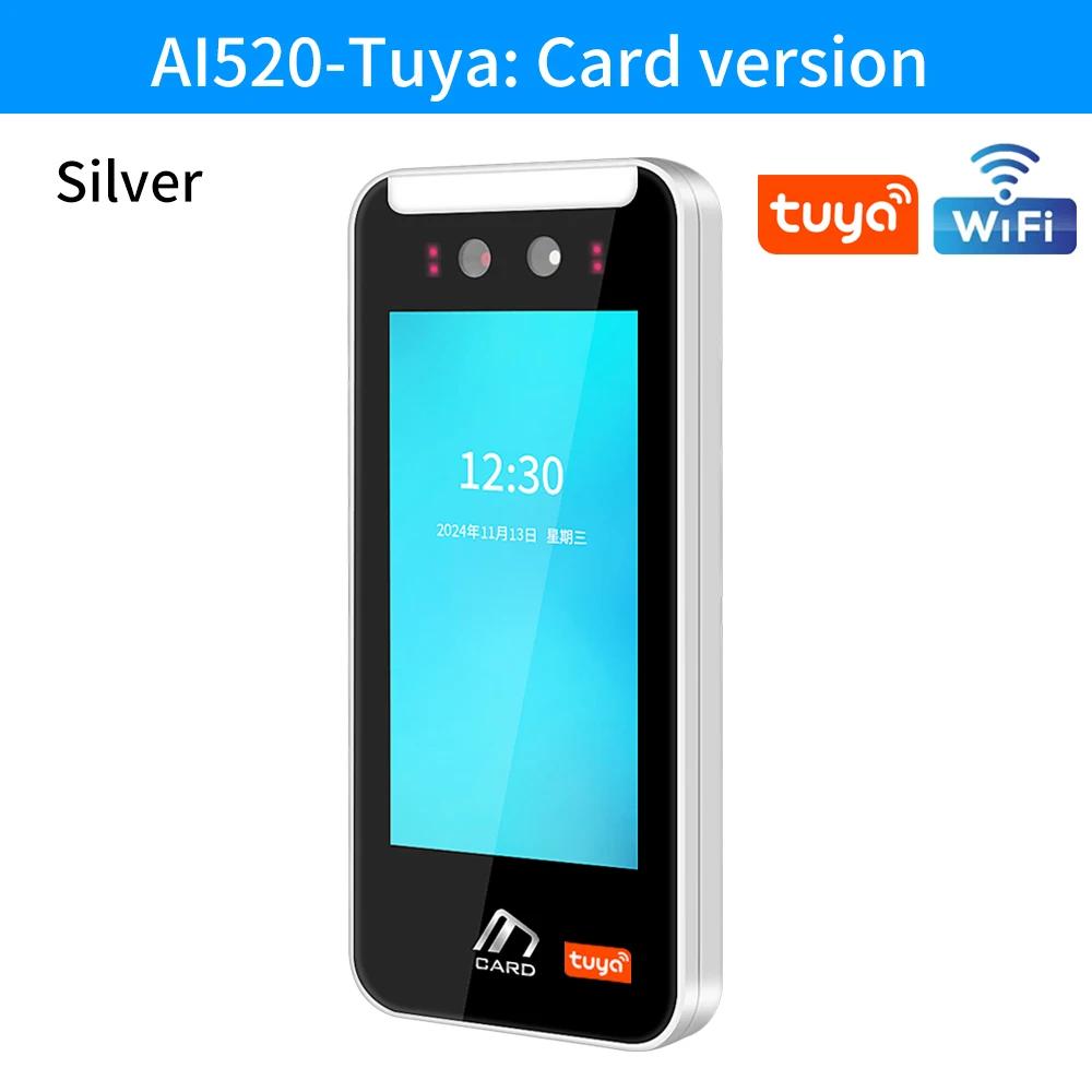 Asia-Teco 5-Zoll-Touchscreen-Server WIFI Tuya Gesichtserkennung Fingerabdruck-Zugangskontrolle mit RFID-Lesegerät Gesicht Zeiterfassung Maschine 4