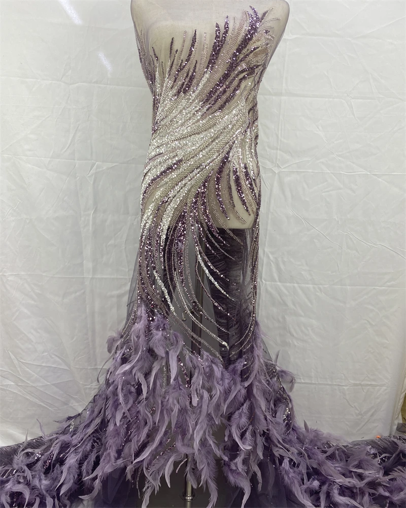 Rhinestone Feather Dress Mesh  Evening Elegant Chic and Sweet Evening Dress Women Dresses for Party and Wedding