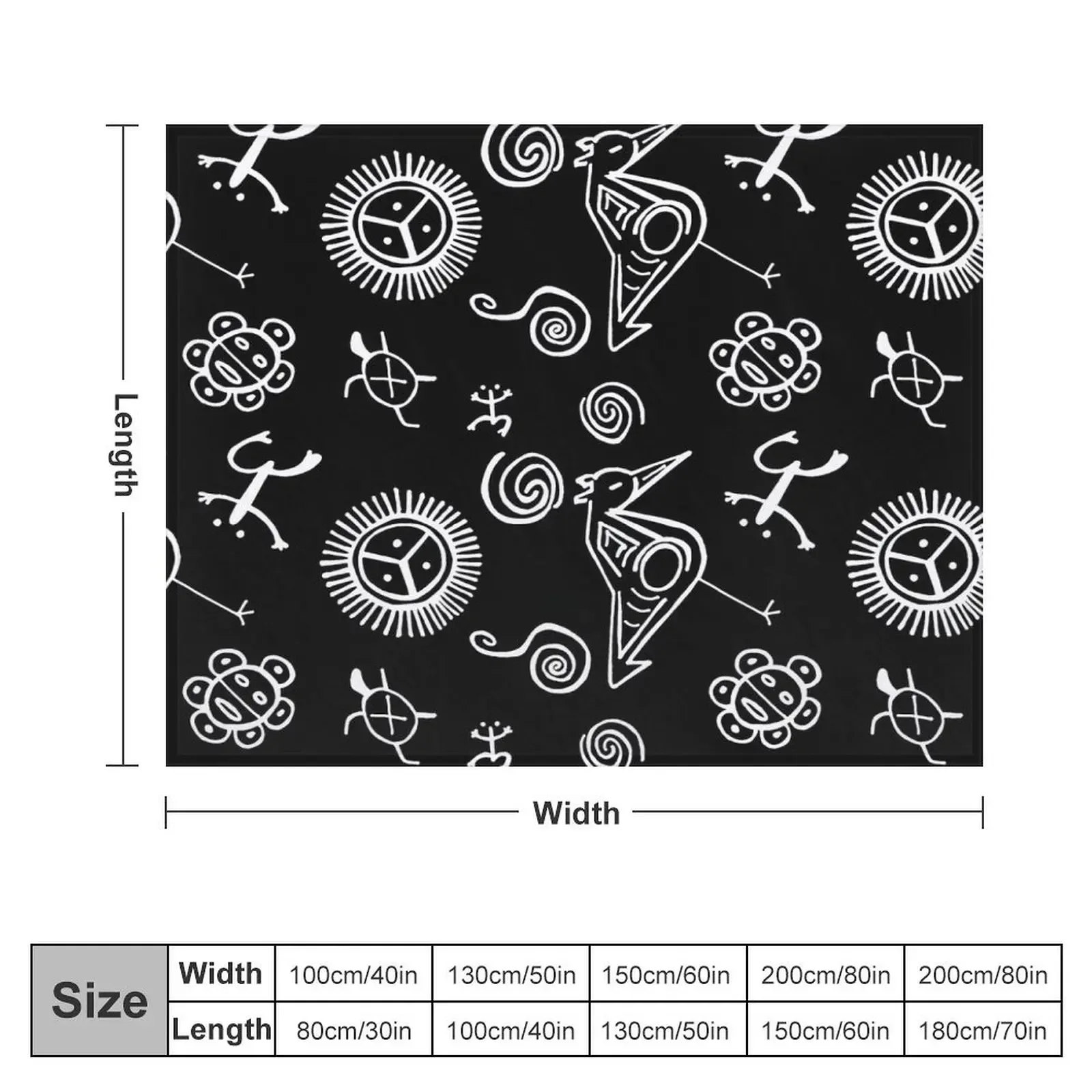 Taino Symbols | Black and White Taino Art Throw Blanket Soft For Baby cosplay anime Blankets