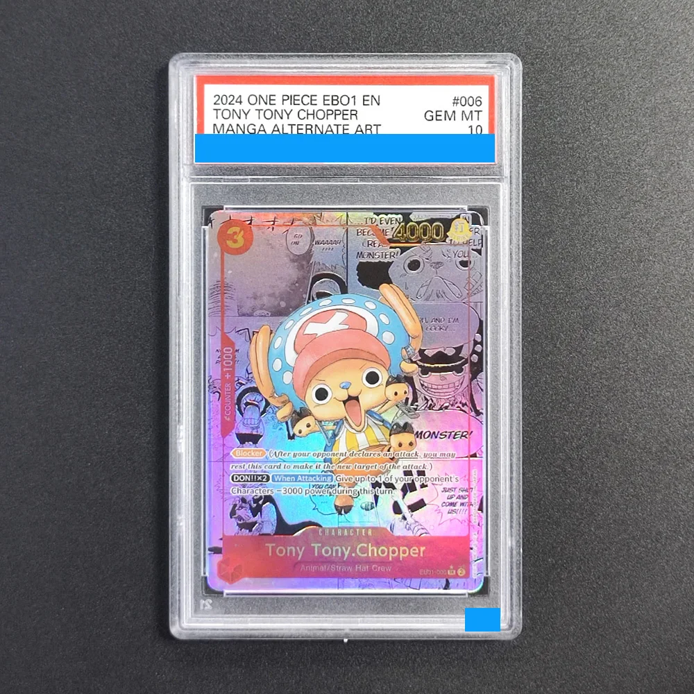 

Proxy DIY 2024 ONE PIECE EBO1 EN TONY TONY 006 Rating Card 10 Special Art Rare Gem Mt 10 Card Holographic Labels Gift Cards Toys