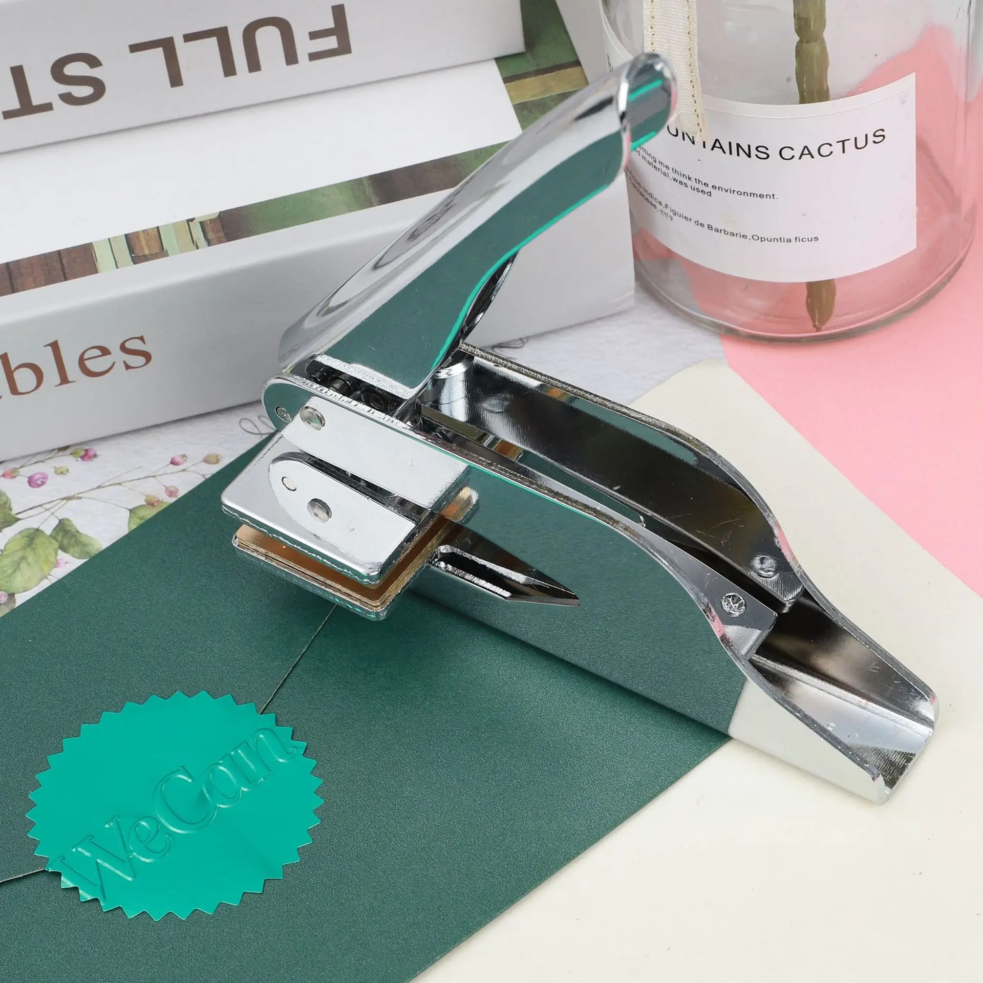 Customized Rectangular Embossed Stamp Personalized Book Embosser Seal Wedding Invitation Logo Customization Embossing Paper Seal