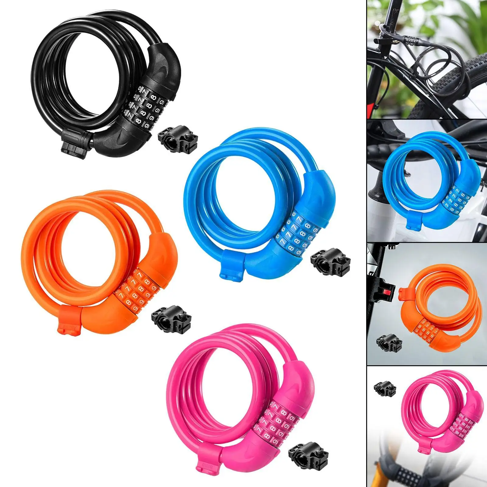 Password Bicycle Lock Bike Lock Portable Resettable Combinations, Bike Password