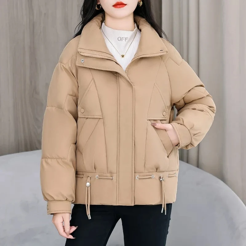 

2025 Autumn Winter New Down Cotton Jacket Women's Korean Cotton-Padded Thicken Warm Parkas Short Coats Female Casual Ladies Tops