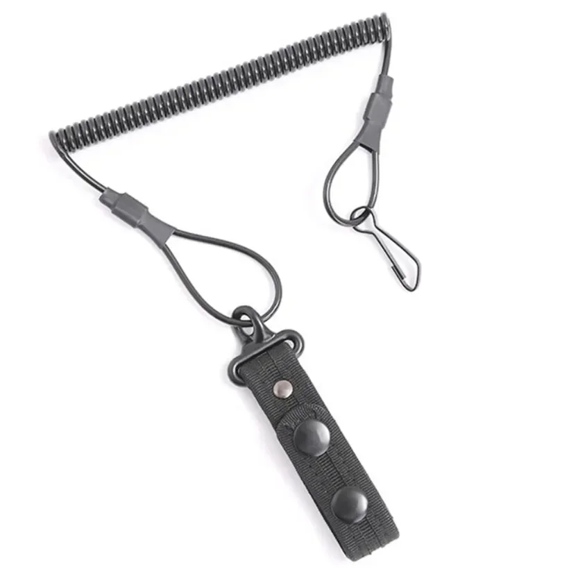 Elastic Lanyard Rope Tactical Anti-lost Military Spring Safety Strap Gun Rope For Key Ring Chain Flashlight Hunting Accessories