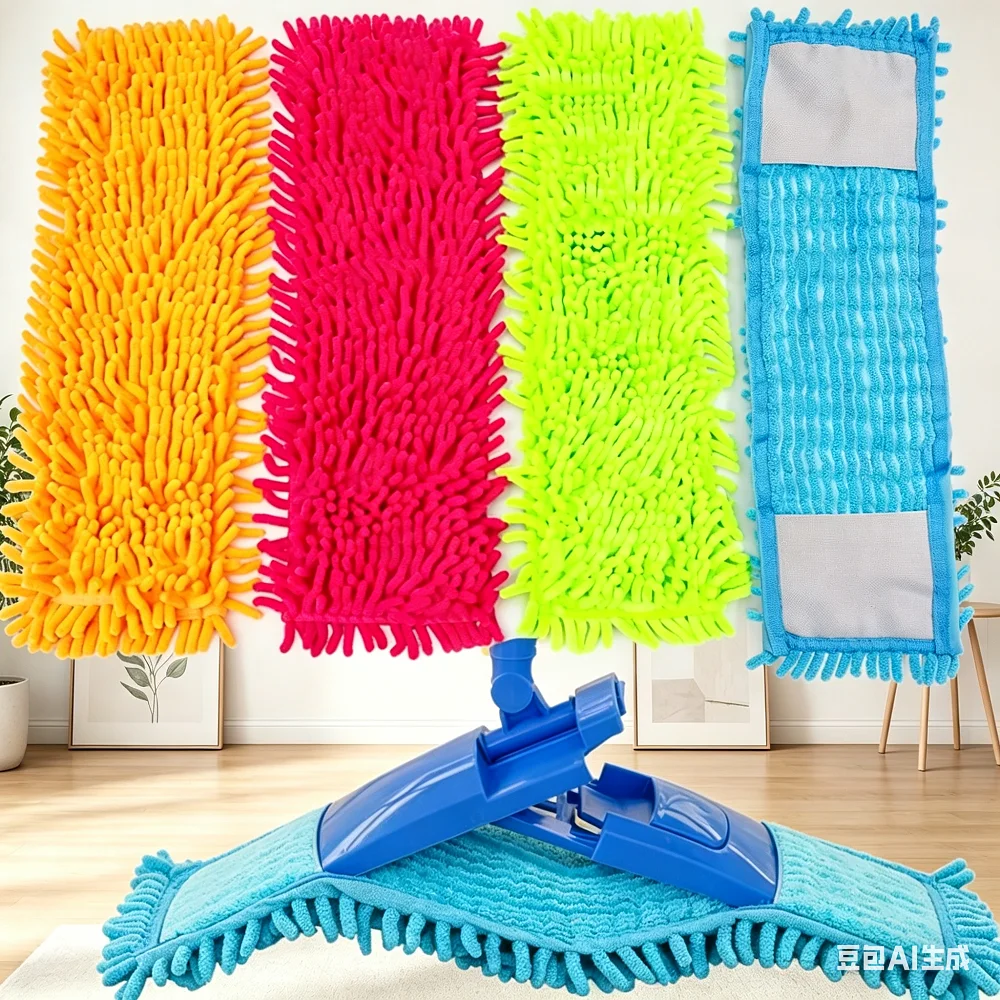 2Pcs Soft Flat Mop Head Replacement Cloth Water Absorption Mop Pads for Home Floor And Window Cleaning Household Access