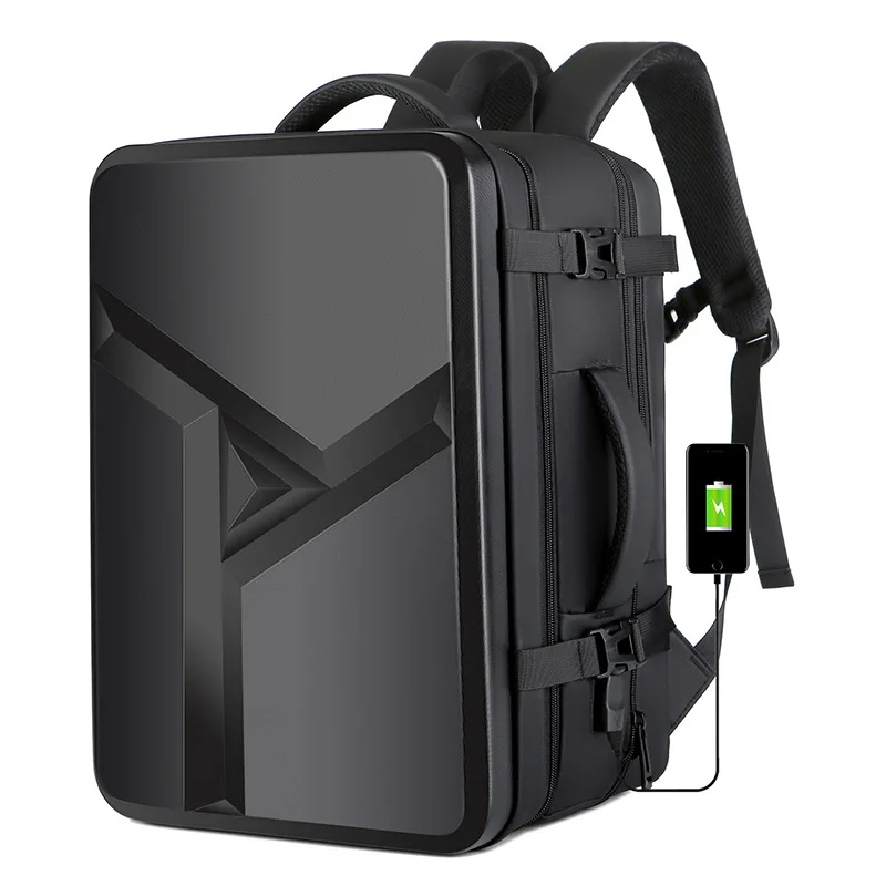 Large Capacity Hard Shell Backpack Men's USB Business Expansion Backpack Computer Bag 17 Inch ABS Travel Backpack New Suitcase