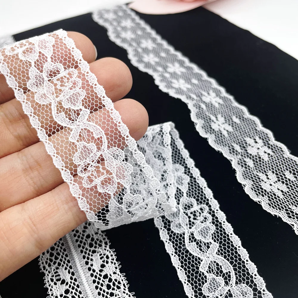 5 Meters White & Black Lace Ribbon Assorted Floral Trims for Gift Wrapping Christmas Wedding Decor DIY Crafts Sewing Accessories