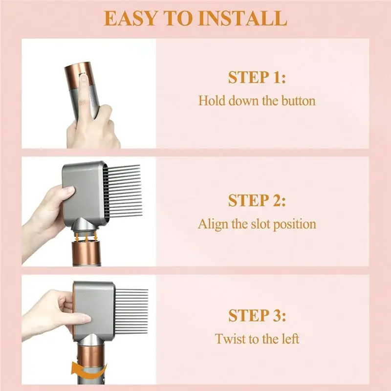 B82B-Comb N Nozzle Attachment Wide Tooth For Dyson Airwrap HS01 HS05 HS08 Hair Straightener Accessory
