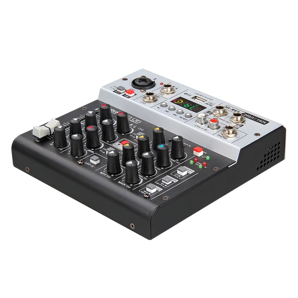 

Debra Professional 24bit 192K USB Studio Recording Audio Interface DJ Console Noise Cancelling Function for Sound Card Mixer