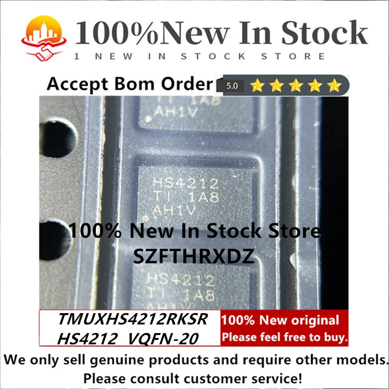 100% NEW ORIGINAL TMUXHS4212RKSR VQFN-20 Marking:HS4212 Two-Channel Differential 2:1 Mux / 1:2 Demux