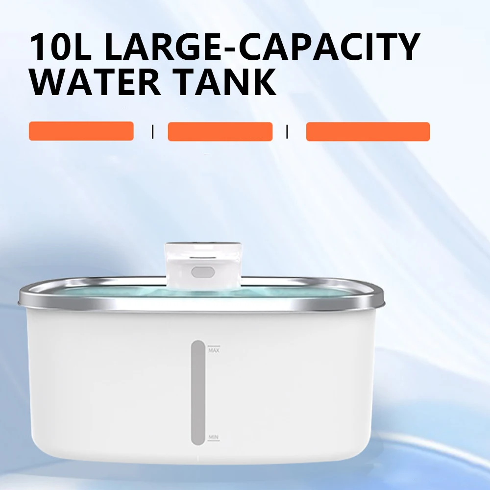 Pet Automatic Charge Portable Water Dispenser 10L Large Capacity Stainless Steel Basin Multi-Stage Filtration System
