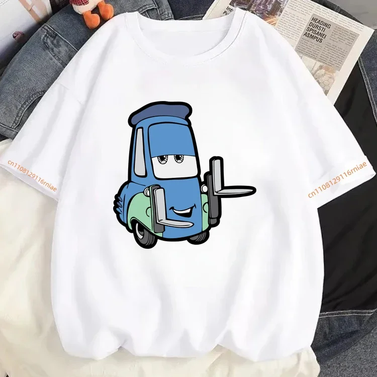 2026 Latest Design Lightning McQueen T-shirt - Children's Y2K Disney Car Pattern Family Style Shirt