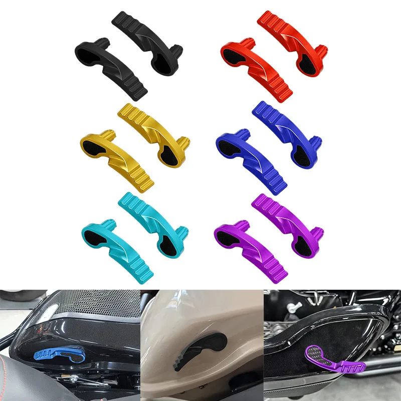 CNC Machined Side Case Handle Kit for Touring Cruiser Motorcycle Panniers, Colorful Aluminum Alloy Luggage Latch Replacement