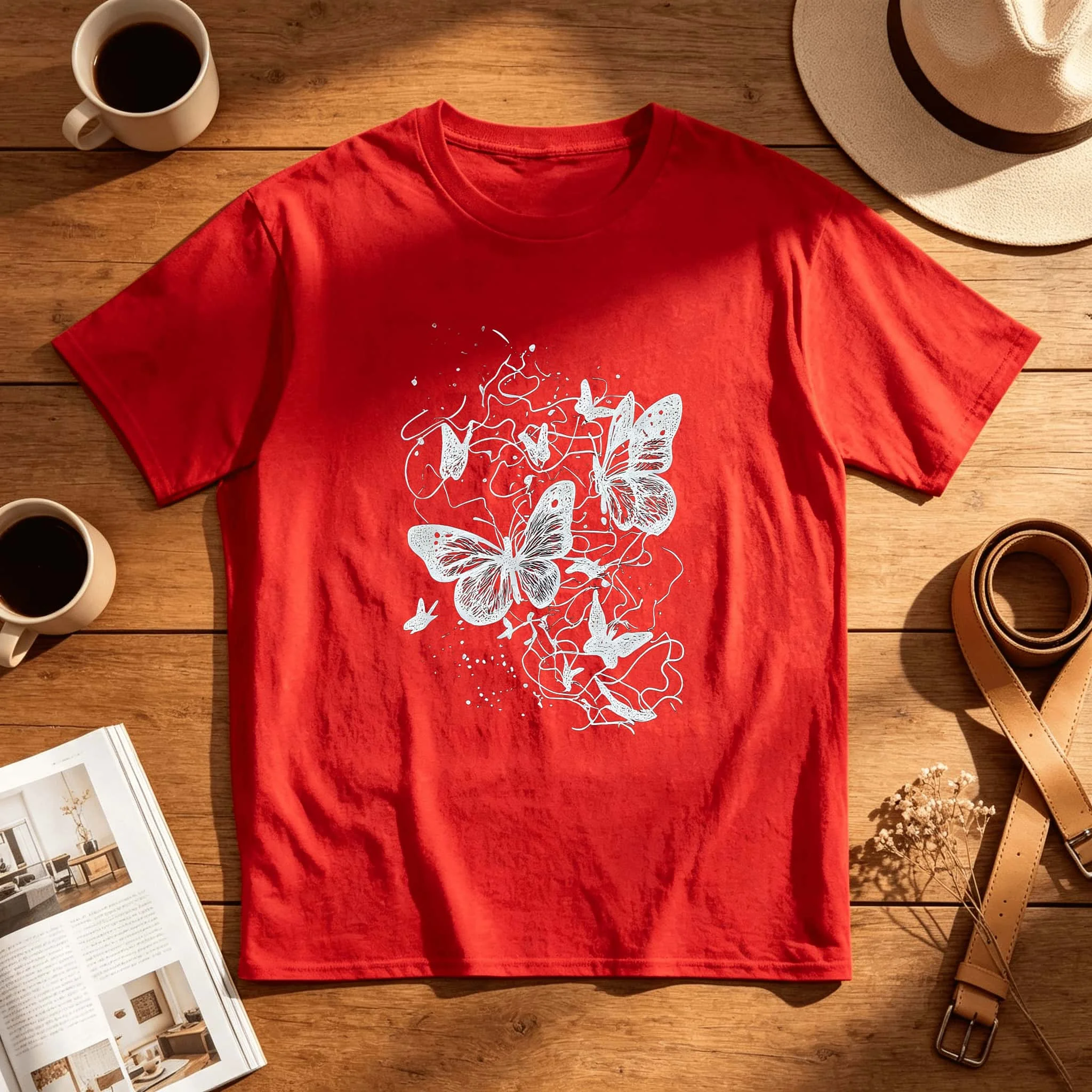 Spine With Symmetrical Gothic Wing Bone Art Oversized Loose Fit Crewneck Tee