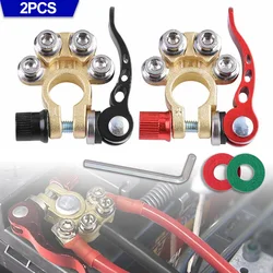 2Pcs Car Terminals Top Post 12V Quick Disconnect Cables Connectors Wire Cable Shut-Off Connectors Auto Accessories