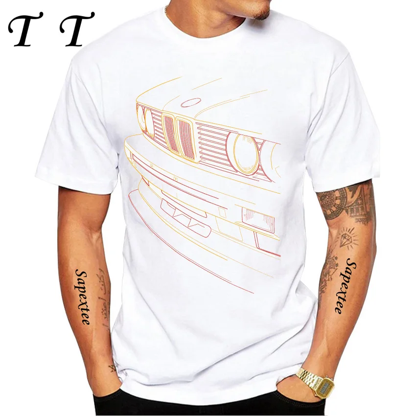 New Summer Men Short Sleeve Drive The Classic Germany EUDM - E34 M5 -  Classic T-Shirt Vintage Boy Casual Tops Man White Tees