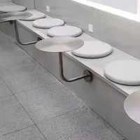 Wall Hanging Stainless Steel Small Round Table Modern Milk Tea Shop Cafe Table Simple Against The Wall Space Saving Table 4