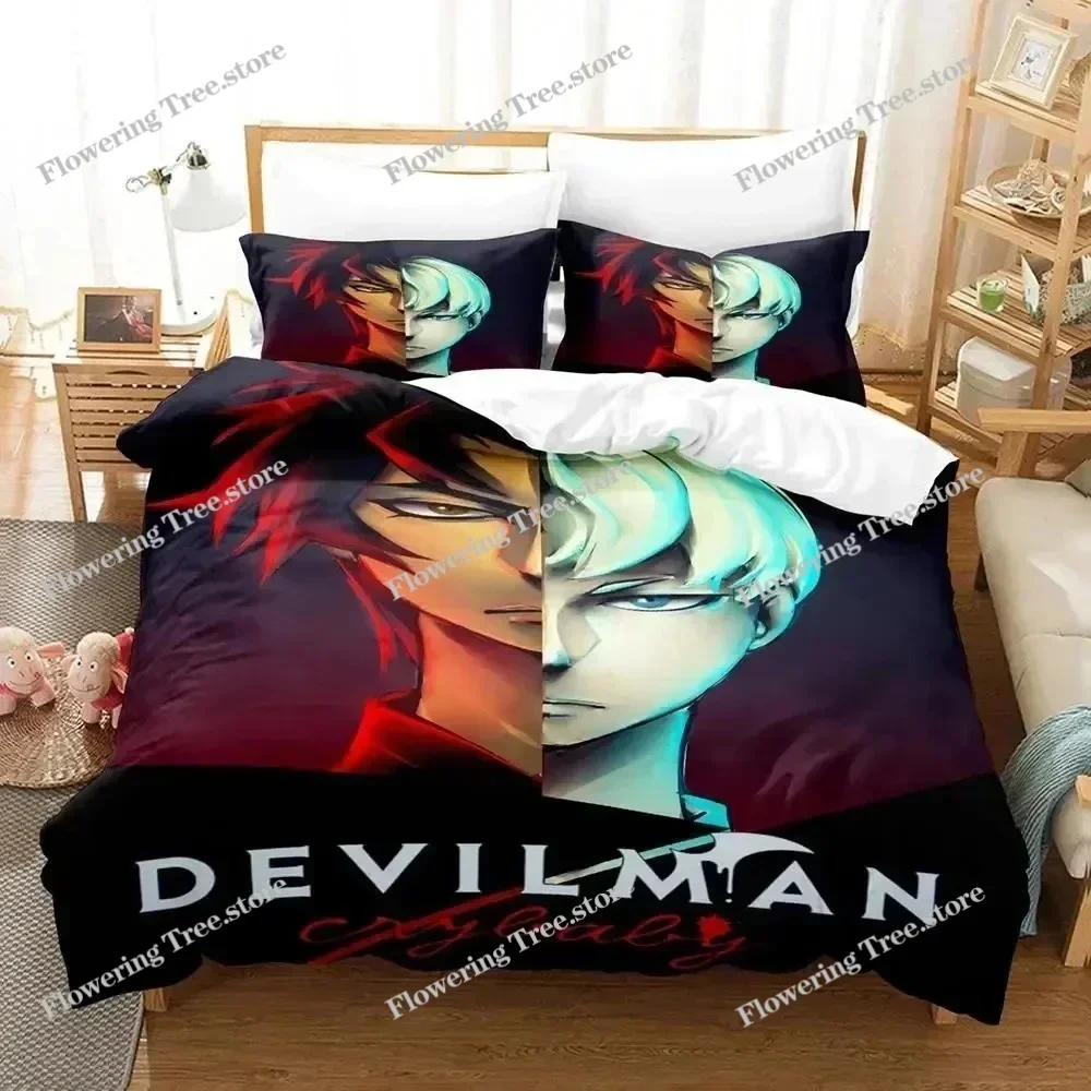 

Anime Devilman Crybaby Bedding Set Duvet Cover Bed Set Quilt Cover Pillowcase Comforter king Queen Size Boys Adult Bedding Set