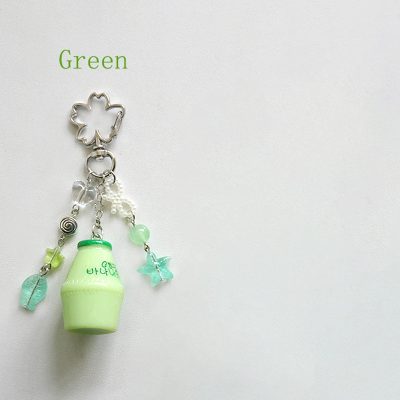 Korean Milk beaded Keychain Beaded Phone Charm, Y2K Jewelry 1pcs