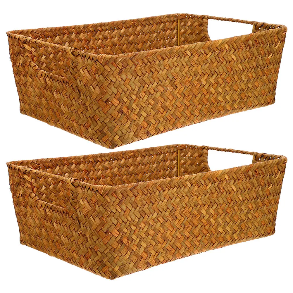 Cesta de pan tejida para almacenamiento de frutas, organizador de mimbre Natural, soporte para artículos diversos de cocina, cesta decorativa de mesa para uso doméstico, 2 uds.