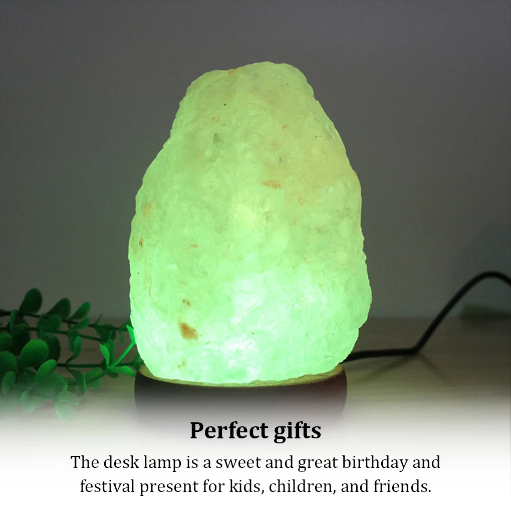 USB Table Night Light Desk Bedside Decoration Natural Salt Lamp Home Office Dining Room Lighting Supplies for Kids