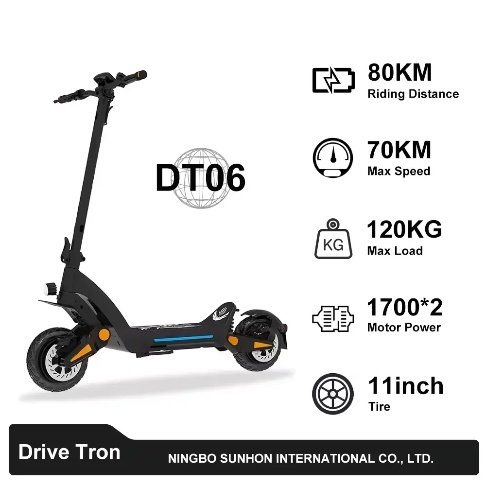 Scooter elétrico para adulto, motor duplo, velocidade máxima de 43 milhas, longo alcance de 50 milhas, 11in, 2400W