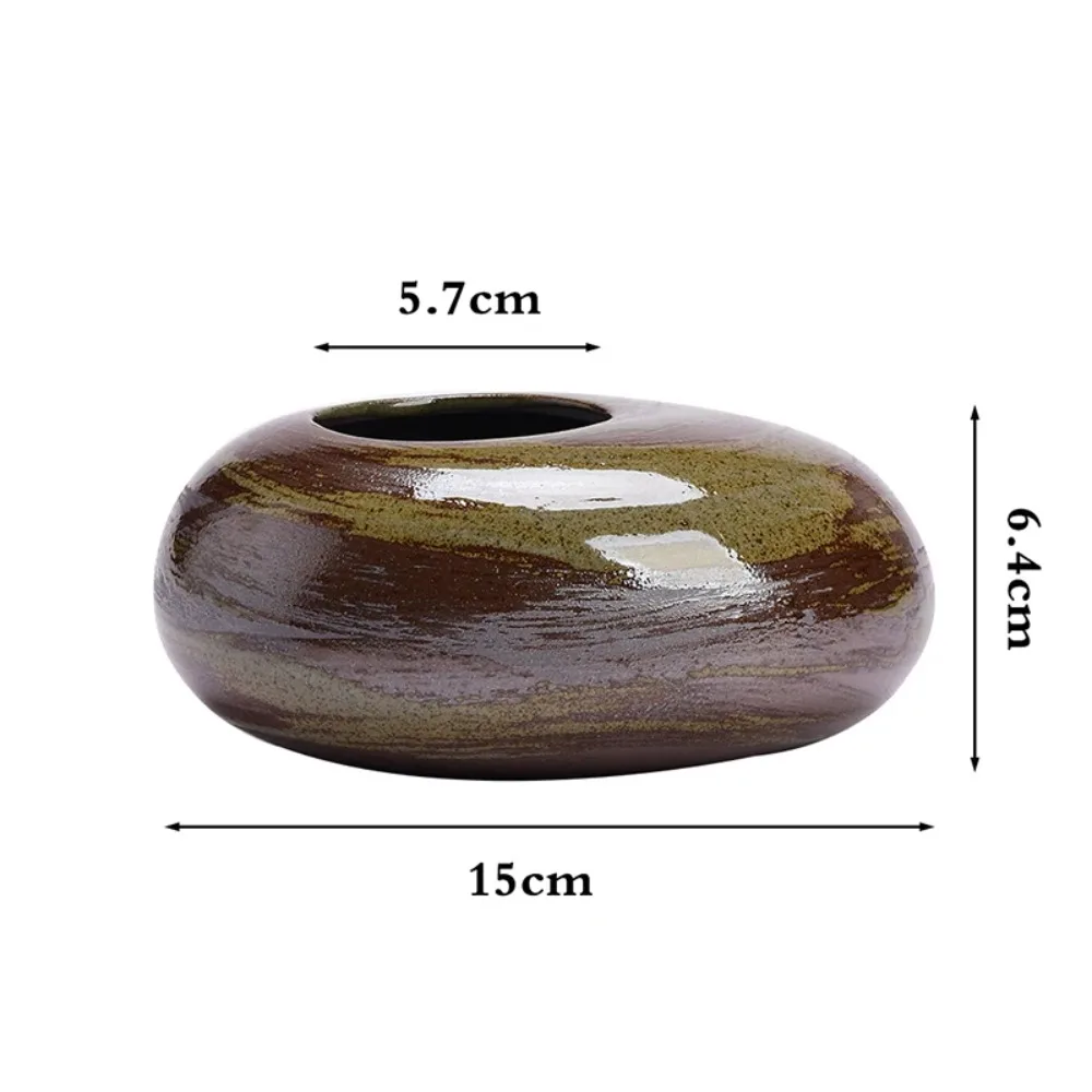 Japanese-style Stoneware Vase Handmade Crafts Hydroponic Plant Device Dried Flower Arrangement Retro Home Decoration Accessories