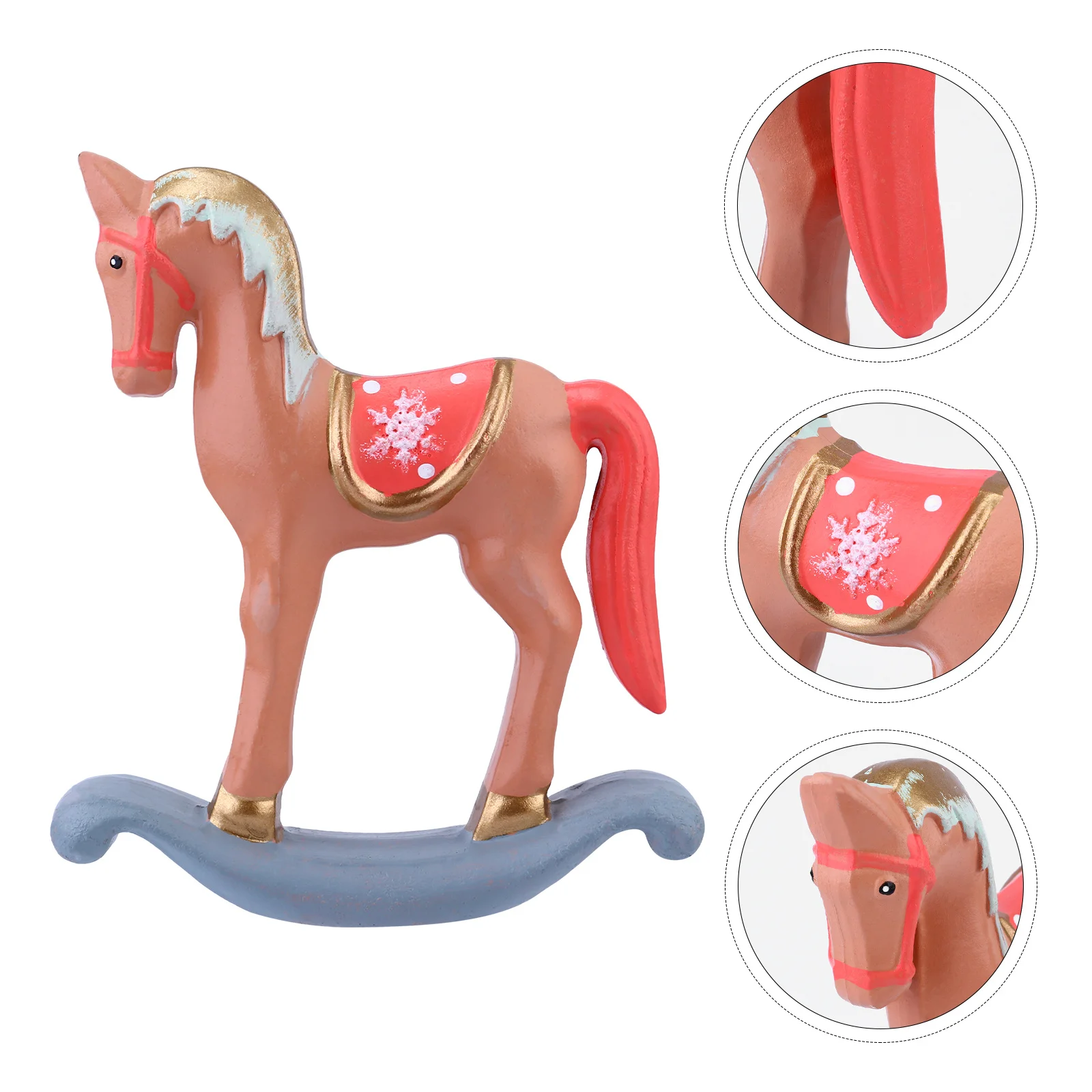 

1Pcs Christmas Desktop Adornment Wooden Horse Ornament Decorative Wooden Craft for Living Room Table Shelf Christmas Decor
