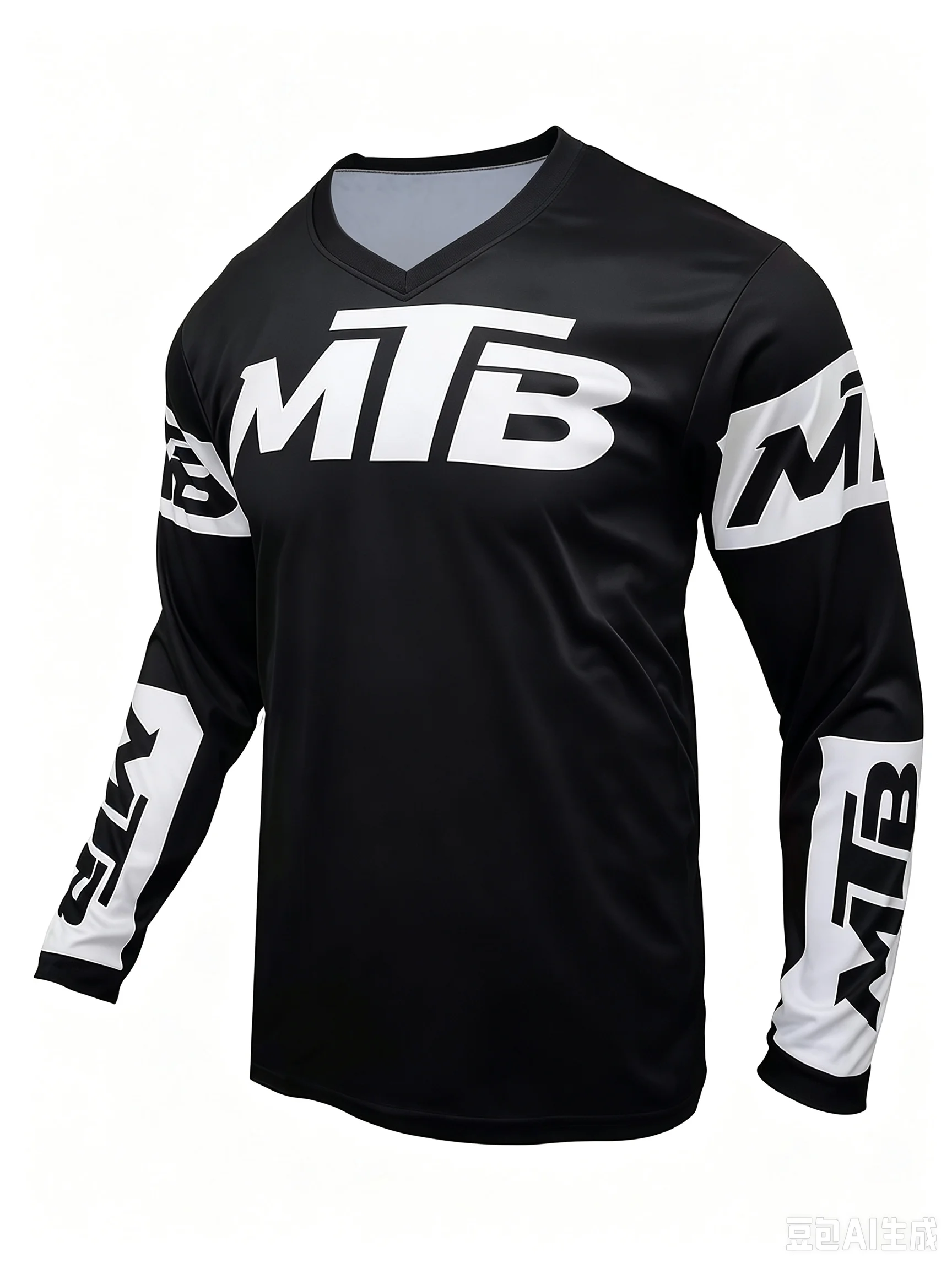 Black Orange Print Unisex Long Sleeve Mountain Bike Jersey Downhill Off‑Road Cycling Sports Top For Outdoor Riding Trail Racing