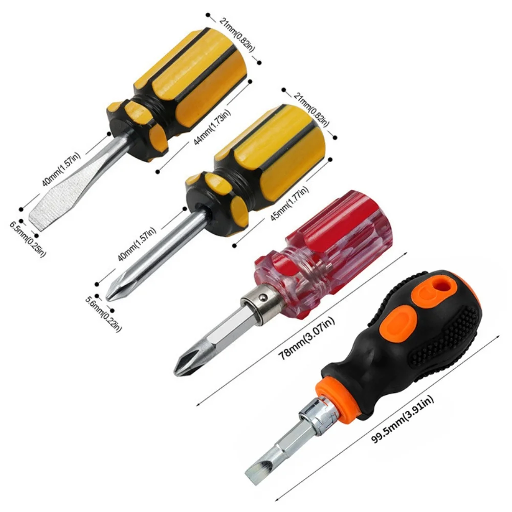 4pcs Small Screwdriver Kit Transparent Head Compact Handle Repair Tools For Furniture Electronics And Household Tasks
