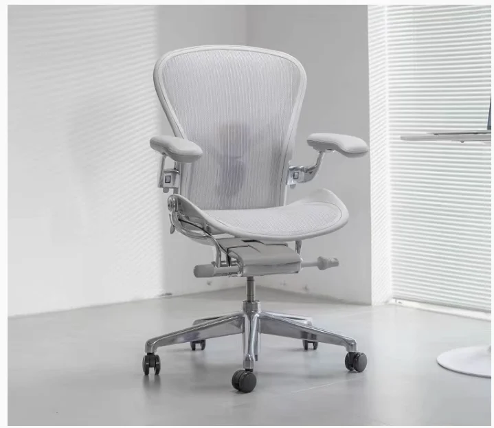 

Modern Aeron Office Chair Adjustable Back Mesh Seat Black Metal Base Steel Legs