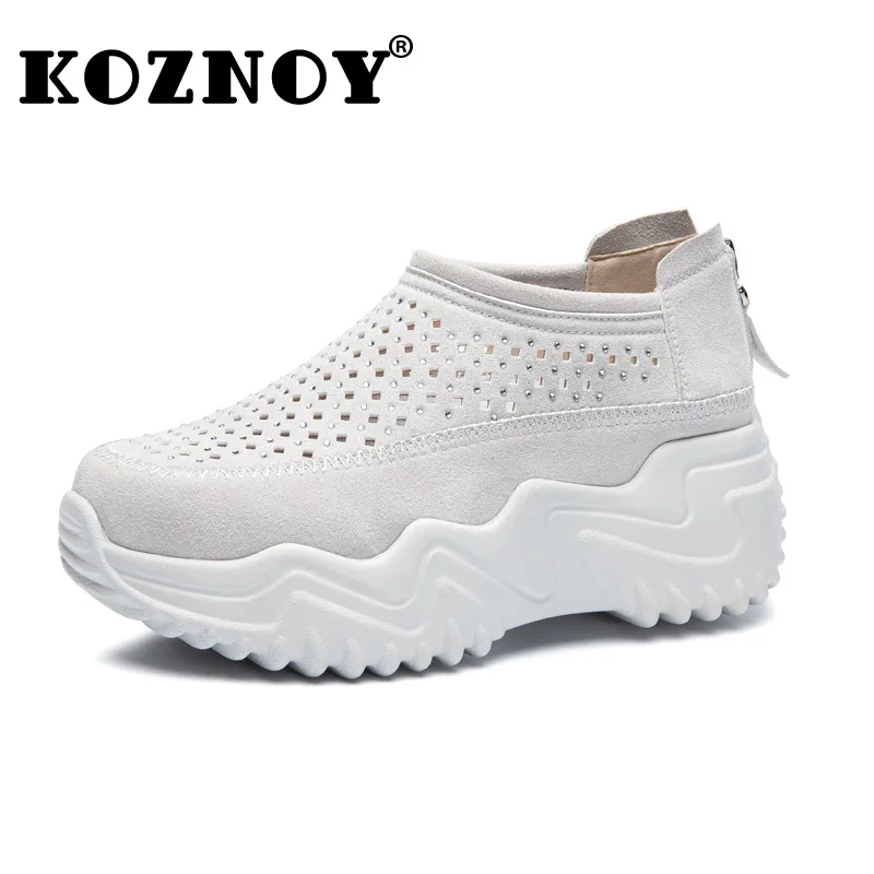 

Fujin 7 см кожаные полые кроссовки из микрофибры на платформе, на танкетке, модные ботильоны, сандалии, женская обувь, летняя удобная обувь