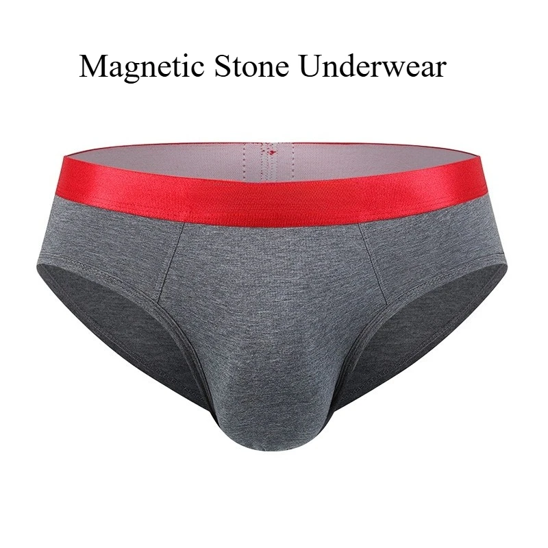 Man Magnetic Stone Fabric Underwear Health Care Underpants Prostate Massage Lingerie Low Waist Briefs Body Enhance Panties